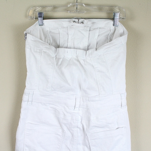 New! VENUS Lace Up Denim Jumpsuit White - Picture 4 of 6